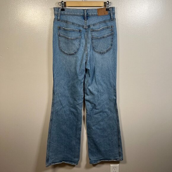 Madewell 11" High Rise Flare Jeans Size 28 Caine Wash Blue Denim Retro - Picture 2 of 12